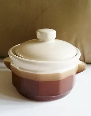 Vintage 1960's MT. MOUNT CLEMENS Pottery Bean Crock Bowl Ceramic Pot With Lid • $10.99