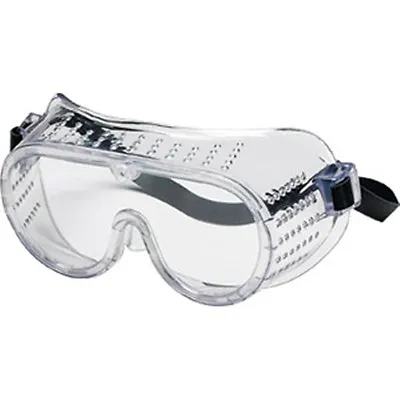 Crews 2220 Perforated Clear Anti-Fog Rubber Strap Safety Lab Goggles • $5.94