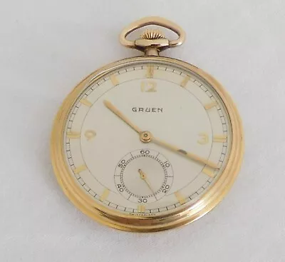 Gruen 17 Jewel Conoruma 12 Size Gold Filled Mechanical Pocket Watch • $49.95