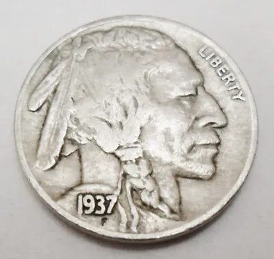 1937 P Indian Head  Buffalo  Nickel Ave Circulated **free Shipping** • $1.68