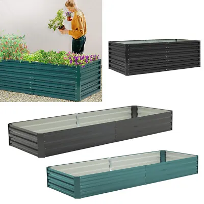 Raised Bed Garden Outdoor Planter Vegetables Flowers Herbs Metal Grow Bed Box • £59.99