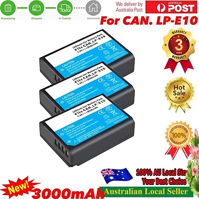 3x 3000mAh LP-E10 Battery For Canon REBEL T3 T5 T6 EOS 1100D 1200D 1300D LPE10 • $36.90