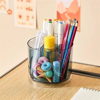  Makeup Brush Holder Organizer- Rotating 360° Clear Storage Cup Containers Blue • $24.28