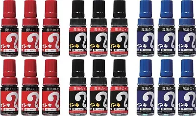 Teranishi Chemical Permanent Magic Ink Pen Large MT RED/BLACK/BLUE Set Of 6 • $31.55