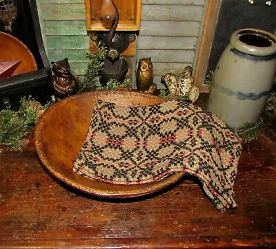$11.95 • Buy Prim Antique Vtg Style Patriots Knot Weave Cotton Woven COVERLET RUNNER AQ71SR