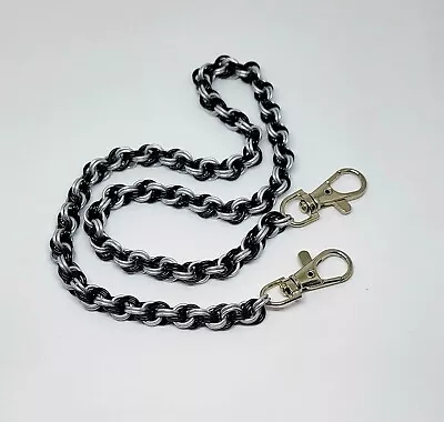 £10.50 • Buy Handmade Double Spiral Silver/Black Aluminium Wallet/ Chain Biker/Punk Unisex