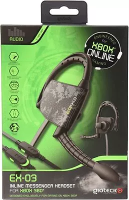 Gioteck EX03 Next Gen Xbox 360 Inline Gaming Online Chat Messenger Headset - New • £4.99