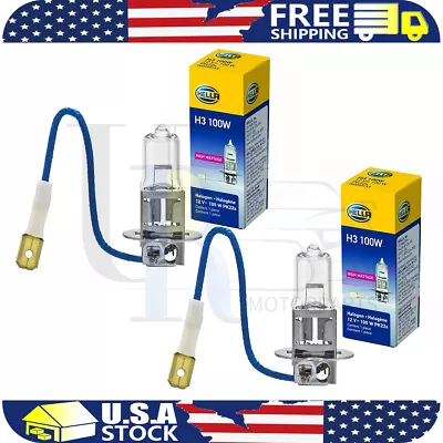 Hella Set Of 2 H3 100W Driving/ Fog Light Bulb H3 Halogen Yellow 100 Watt/ 12 V • $22.32