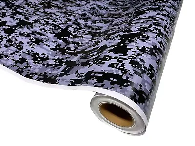 DIGITAL BLACK GRAY Camouflage Vinyl Car Wrap Film Sheet +Free Tools(2 Feet & Up) • $5.99