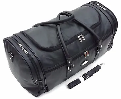 XXL  24  Faux Leather Holdall Luggage Weekend Duffel Cabin Travel Gym Bag Case • £22.99