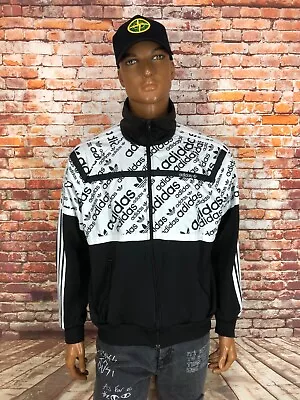 Adidas Original Monogram Jacket Superstar Black Firebird DJ Retro FREE SHIPPING • $69.90