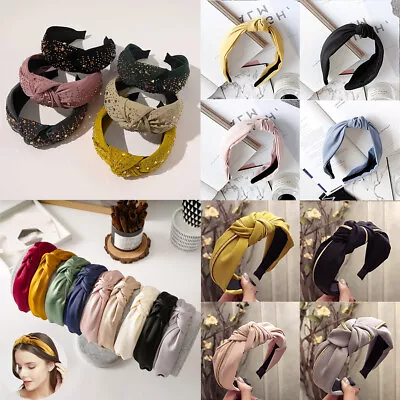 Women Soft Headband  Band Top Knot Wide Twist Hairband Girls Makeup Summer • £4.55