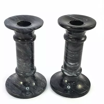 Black Marble Candlestick Holders 5  Tall • $11.99