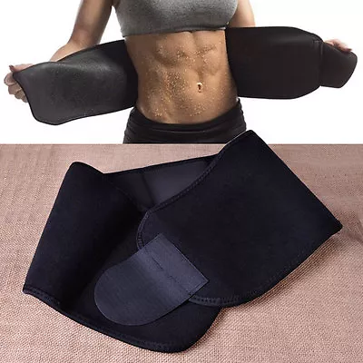 Weight Loss Fat Burn Slim Waist Tummy Trimmer Belt Sweat Band Body Shaper Wrap • £7.55