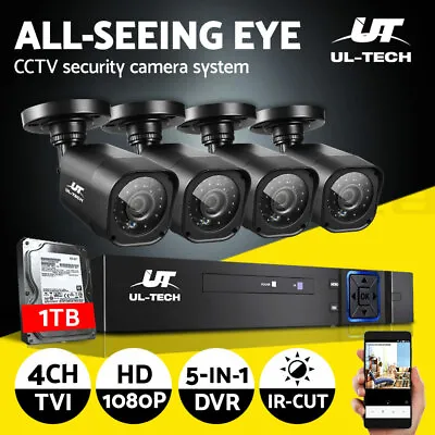 $229.87 • Buy UL-tech Home CCTV Security System Camera 4CH DVR 1080P 1TB Hard Drive Outdoor