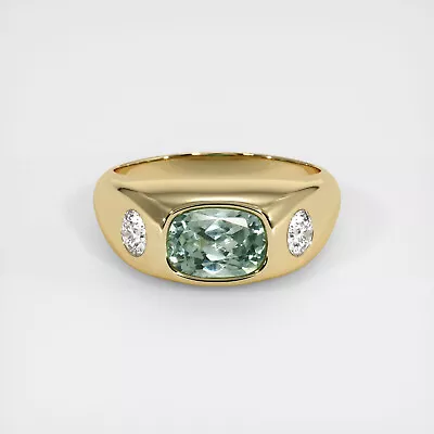 Montana Cushion Green Sapphire 18K Yellow Gold Ring 1.71CT • $6007.60