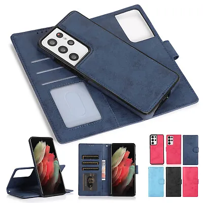 $17.89 • Buy For Samsung S22 Ultra S21 S20 FE Note20 Case Removable Leather Flip Wallet Cover
