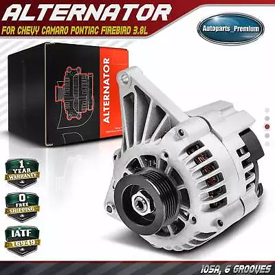 Alternator For Chevrolet Camaro Pontiac Firebird V6 3.8L 105Amp 12V CW 6 Groove • $81.99