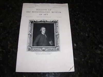 Bulletin Of The Metropolitan Museum Of Art November 1943 • $8.99