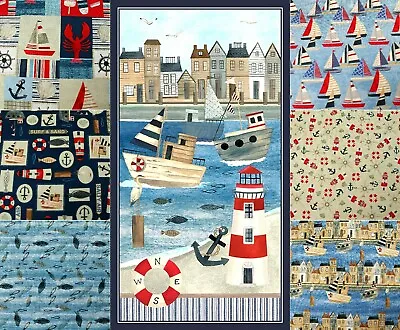 Harbor Days Collection By Blank Quilting 100% Cotton Quilting Bunting Fabric  • £3.10