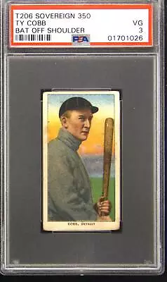 1909-11 T206 Sovereign 350 Ty Cobb Bat Off Shoulder PSA 3 • $8199