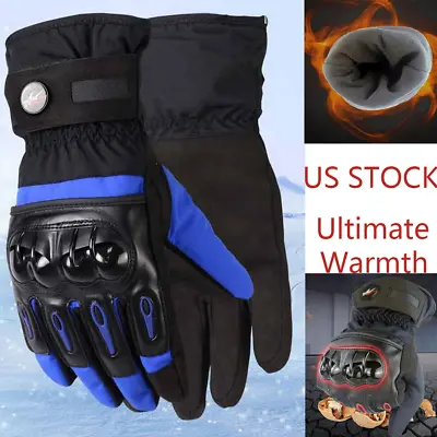 Full Finger Touch Screen Fleece Thermal Anti-collision Motocycle Gloves Outdoor • $17.98