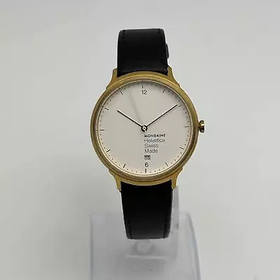 Mondaine Helvetica No1 38mm Gold-Tone Steel White Dial Watch MH1.L2211.LB • $249