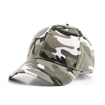 Adjustable Unisex Camouflage Baseball Cap Sun Outdoor Hat Sport Casual Headgear • £5.95