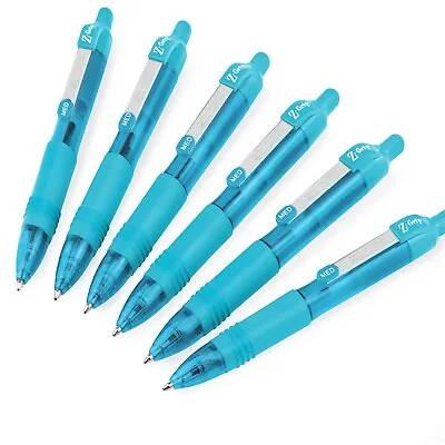 6 X Zebra Z-Grip Smooth Mini Retractable Ballpoint Pens - 1.0mm - Light Blue • £5.49
