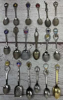 Souvenir Spoons Lot Of 18 Various States Pre-Owned Maui Olympics Sears Disney • $29.95