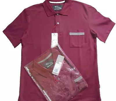 Jaguar Polo Shirt Official Burgundy Dark Red New+Tags Bags 50JSS12PS2 M L XL • £26.50