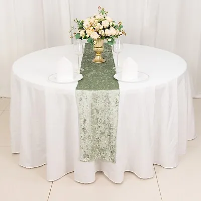 12 X108  SAGE GREEN Premium Crushed Velvet TABLE RUNNER Wedding Linens Party • $5.67