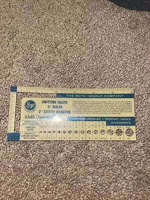 Vintage Boye Needle Company Knitting Gauge 6  Ruler - 2  Stitch Measure O • $8