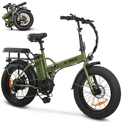 750W 20'' Electric Bicycle 7 Speed Fat Tire Snow Beach City E-bike E Bike Green • $779.99