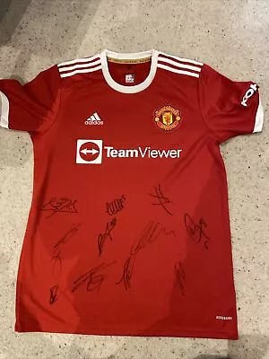 Manchester United Shirt 21/22 Home Shirt Signed By  11 Players With Club COA • $310.84