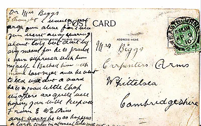 £3.99 • Buy Genealogy Postcard - Family History - Biggs - Whittelsea - Cambridgeshire  A1431