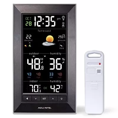 Digital Vertical Weather Forecaster With Indoor/Outdoor Temperature Humidity ... • $61.39