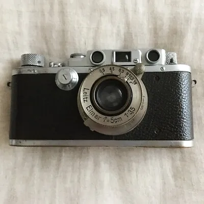 Leica Vintage Camera Ernst Leitz Wetzlar Elmar Lens F=5cm 1:3.5 Serial 344020 • $1000