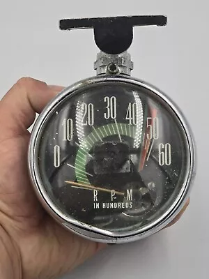 Vintage Chrome Unmarked Tachometer Rpm In Hundreds Old Auto  • $40