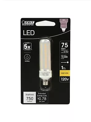 6-Pack 75-Watt Equivalent Bright White Mini T4 Candelabra E11  3K LED Bulb. • $23.99
