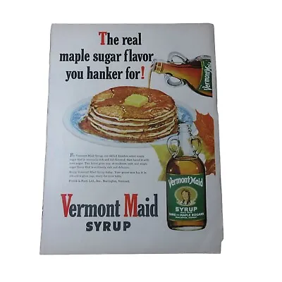 1950 Vermont Maid Syrup / American Meat Institute - Vintage Print Ad • $9.99