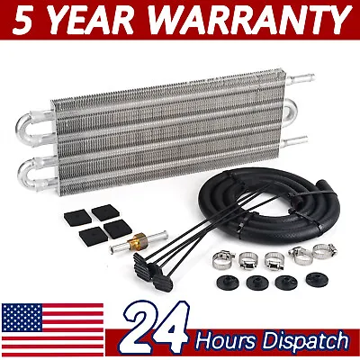 $37.50 • Buy 4 Row Tube And Fin Transmission Cooler Universal 5/16  Oil Cooler Kit Aluminium