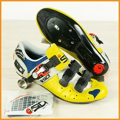 New Sidi Shadow Cycling Bike Shoes 37 Us 4.5 Road Bicycle Gold Look Time Blue • $73