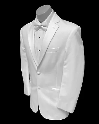 Men's Lord West White Tuxedo Jacket Two Button With Satin Notch Lapels 38R • $79.99