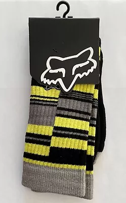 Fox Racing Fox Head Maunder Socks Yellow Mens Size L - XL MX MTB • $11.95