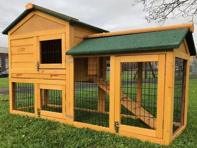 £129.99 • Buy Rabbit Hutch Guinea Pig Hutches Run 2 Tier Double Decker Cage + Night Shutter 