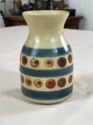 Vintage Artisan Made Stoneware BUD VASE - Striped - Artist Signed 1977 • $14.95