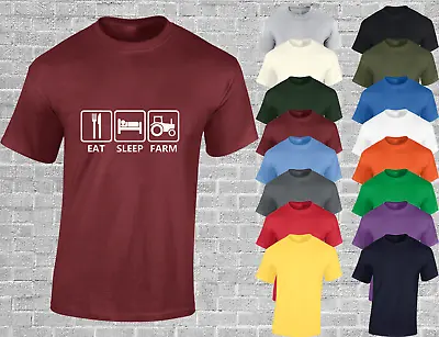 Eat Sleep Farm Mens T Shirt Funny Farmer Farming Gift Top Present Idea New • £7.99