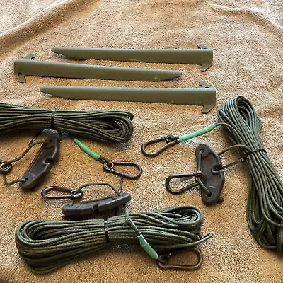 3 Military Radio USMC Antenna Mast Tower Guy Wire Rope + Stakes Tensioners 52’ • $45