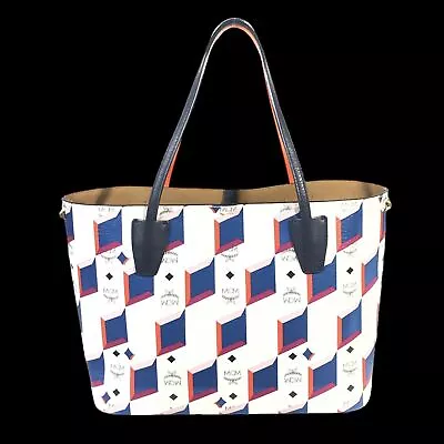 MCM Bag Handbag Tote Bag Leather White 10031411 Multicolor Authentic • $100